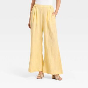 A New Day - Women's Relaxed Linen Trousers - A New Day Yellow  Yellow